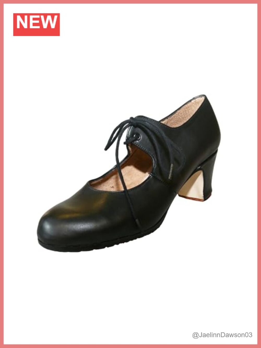 Women's Leather Flamenco Dance Shoes with Nails - Sevilla Style, Buckle Heels